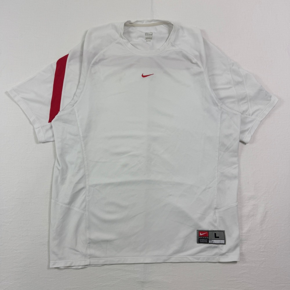 Nike Training Shirt Mens Large White Good Rutgers Scarlet Knights Fit Dry Tee